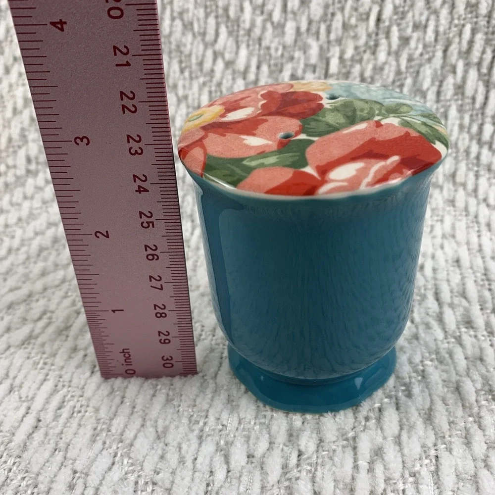 The Pioneer Woman Vintage Floral Stoneware Teal Salt Shaker Replacement NEW‎